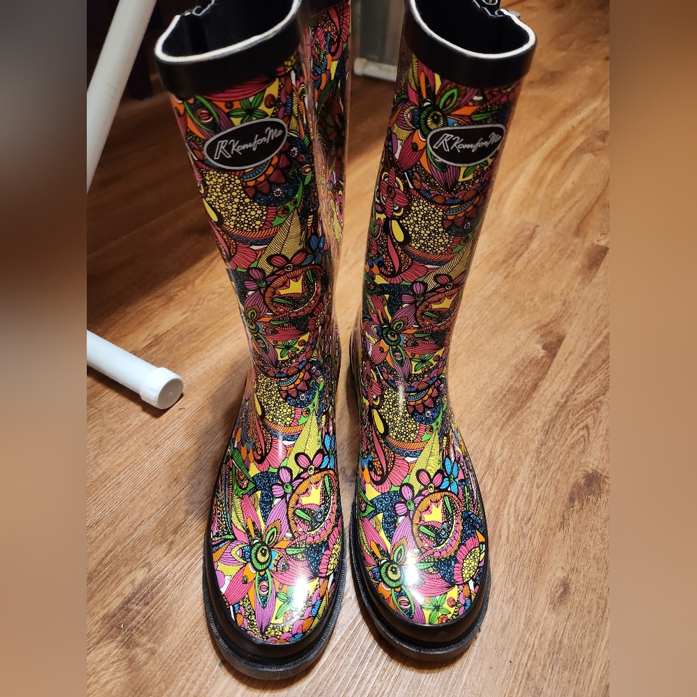 K KomForme Women Rain Boots with Non-slip Sole, Waterproof